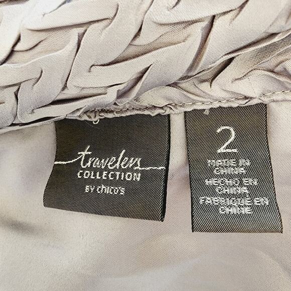 CHICOS GRAY MULTI RIPPLE POLYESTER JACKET SIZE 2(L) - Picture 4 of 8